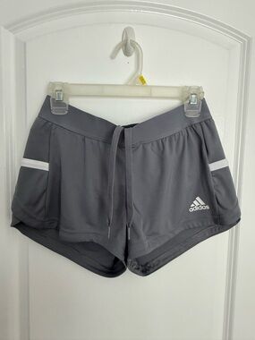 adidas Gray Women's Athletic Shorts with White Trim
